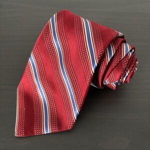 Hart Schaffner Men's Marx Necktie Red Stripe Classic Business Silk Blend Tie‎
